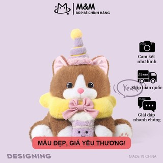 Mèo khoai tím nhồi bông, dễ thương, búp bê an ủi đáng yêu giao từ kho Hà Nội