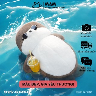 Hải cẩu nằm ngửa, thú bông chó con dễ thương, gối ôm khi ngủ giao từ kho Hà Nội