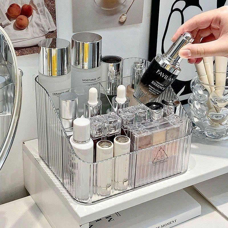 Khay Đựng Mỹ Phẩm Để Bàn Mini, Kệ Đựng Mỹ Phẩm Trong Suốt Đựng Son Dụng Cụ Makeup Gọn Gàng