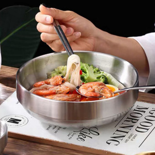 Tô bát 2 lớp inox Cao cấp chuẩn Hàn Quốc cách nhiệt Premium dùng ăn mì lạnh phong cách Hàn Quốc