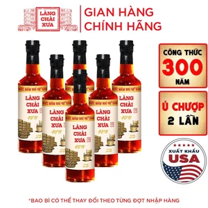 Thùng 6 chai nước mắm nhỉ nhãn vàng truyền thống 40N Làng Chài Xưa 500ml