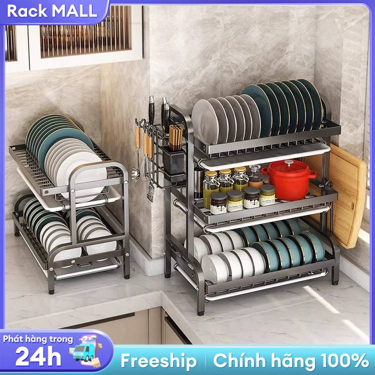 RACK Kệ Để Chén Bát Có khay thoát nước Kệ để bát đũa Vật liệu thép ...