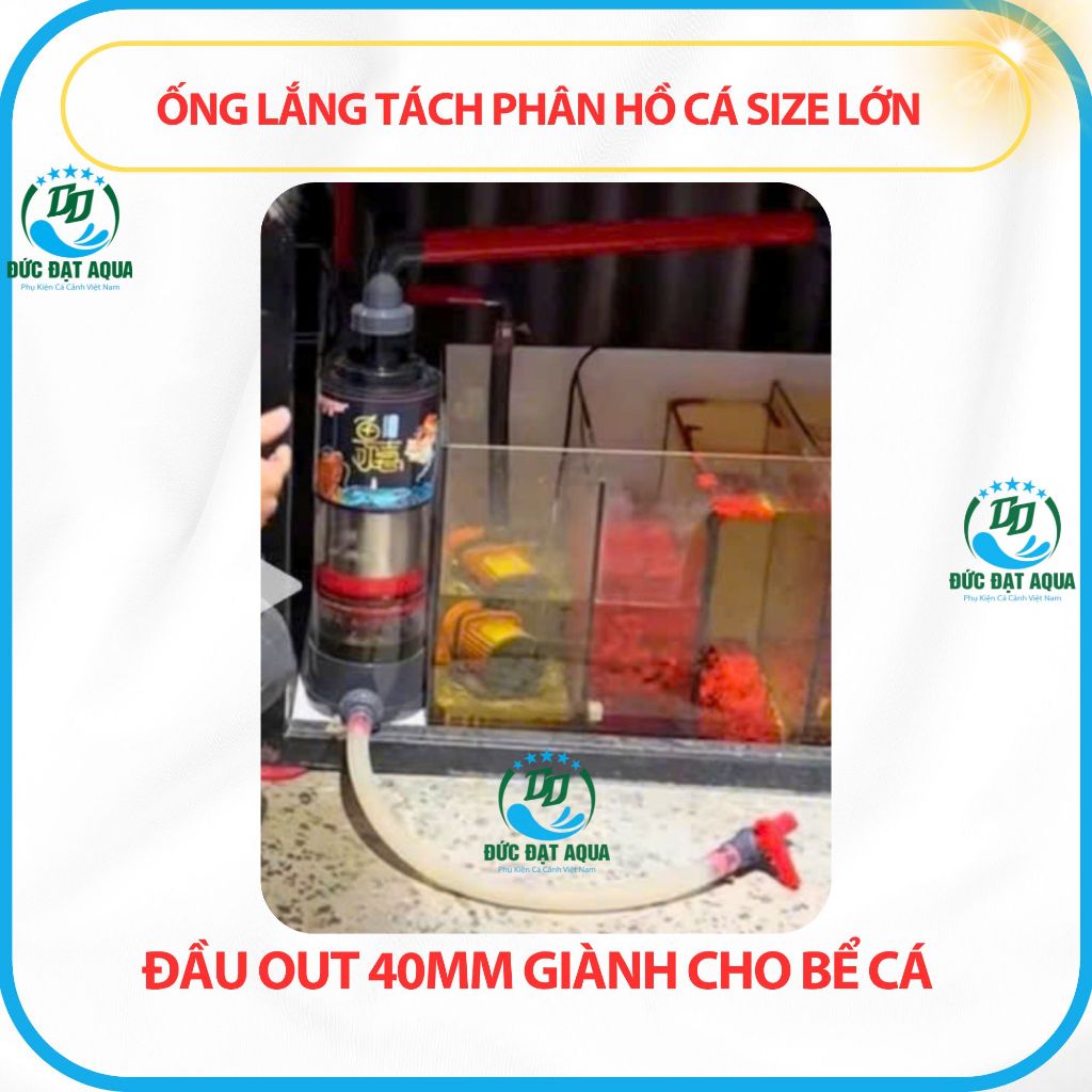lọc tách phân HBLONGXING, Ống Lắng Hồ Cá Size Lớn Đầu Out 40mm Giành Cho Bể Cá cảnh 5