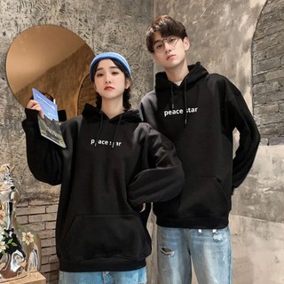 Áo Hoodie PEACE STAR màu Xám, Đen, Trắng UNISEX Nam nữ form rộng có mũ size 35-68kg C1