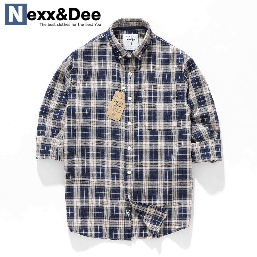 Áo sơ mi caro nam tay dài kẻ sọc vải Oxford công sở Wash Nexx&Dee SM08 ...