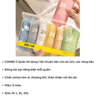COMBO 15 Quần lót dùng1 lần triệt khuẩn thuận tiện cho đi xa du lịch cho mẹ bầu tiện lợi DEVARI L594