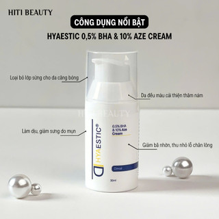 Kem Hỗ Trợ Giảm Mụn Hyaestic 0,5% BHA & 10% Aze Cream