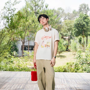 Áo Thun BOO Unisex Cotton In họa tiết Bọt Biển ngộ nghĩnh vui nhộn