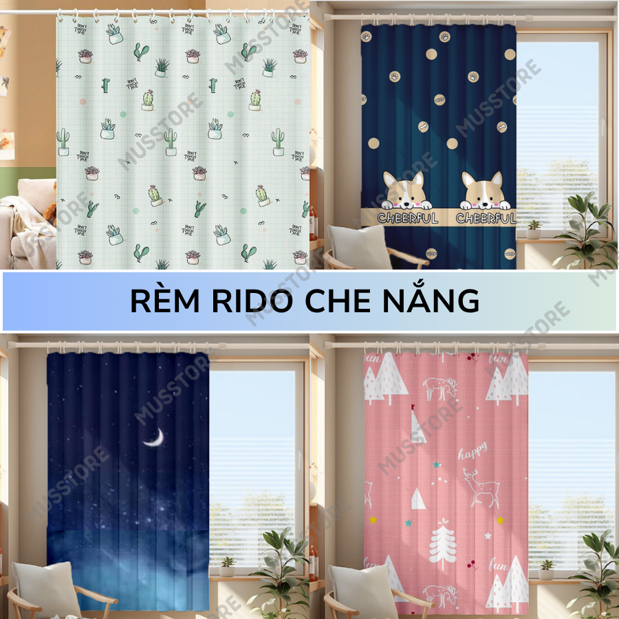 Rèm Rido Ngăn Phòng Ngủ, Rèm Cửa Móc Treo Rido, Rèm Che Nắng Chống Bụi ...