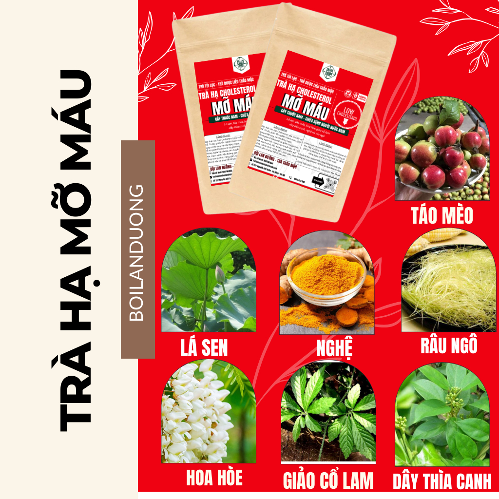 Trà Giảm Mỡ Máu - Bội Lan Đường - Túi 50 lọc