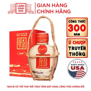 1 Bình gốm Nước mắm Tĩn Tôm Hiệu Biển Truyền Thống Độ Đạm 60N - Hồng Ngọc Đại Dương