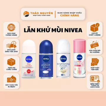 [COMBO 2 CHAI] Lăn khử mùi Nivea Thái Lan 50ml, lăn khử mùi Nivea nữ, lăn khử mùi Nivea nam 50ml, khử mùi cơ thể