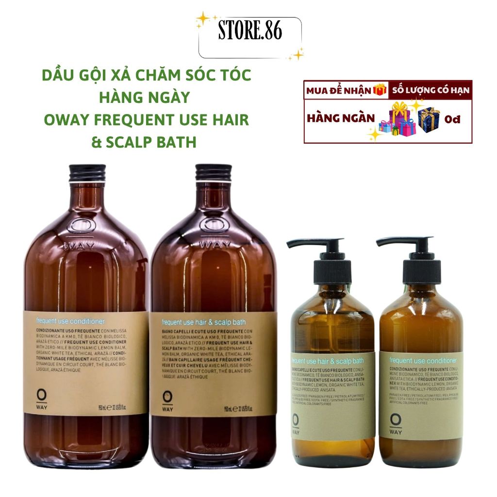 Cặp gội xả OWAY ROLLAND OWAY FREQUENT USE  SIZE 240ml - 950ML chăm sóc tóc hằng ngày