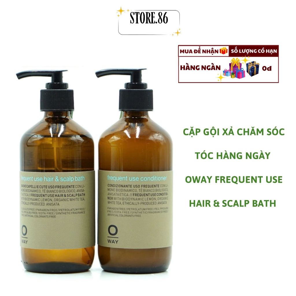 Cặp gội xả OWAY ROLLAND OWAY FREQUENT USE  SIZE 240ml - 950ML chăm sóc tóc hằng ngày