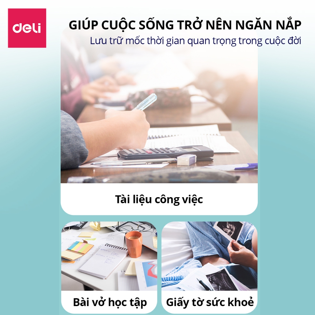 [VOUCHER 20%]File lá File Đựng Tài Liệu  RELAXPET Dễ Thương Deli 30/40/60 Lá Khổ A4  Tiện Dụng Cho Học Sinh