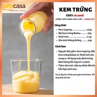 Bột 1kg Boduo Kem trứng - Bột Pha Chế Trà Kem Trứng, Trà Sữa, Đá Xay - Nguyên liệu pha chế chính hãng