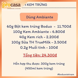 Bột 1kg Boduo Kem trứng - Bột Pha Chế Trà Kem Trứng, Trà Sữa, Đá Xay - Nguyên liệu pha chế chính hãng