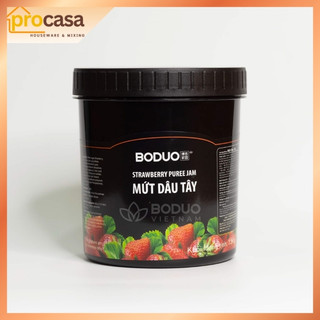 1.3kg - Sốt Dâu Tây Boduo - Dâu Thật Gần 20% – Pha Chế Trà – Đá Xay – Yogurt - Mứt Nguyên Liệu Pha chế Chính hãng