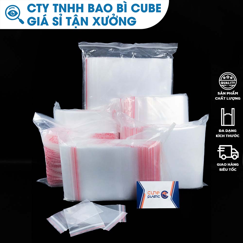 Túi Zipper Chỉ Đỏ [1KG] Đủ Size – Hàng loại 1 chất lượng cao – CTY BAO BÌ CUBE