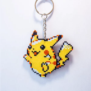 Móc Khóa Pokemon Pikachu Phong Cách Pixel Art in 3D