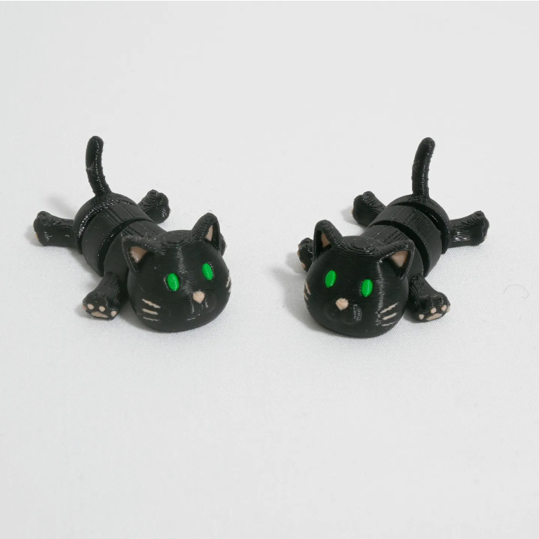 Đồ Chơi Móc Khóa in 3D Mèo Đen Mini Dễ Thương