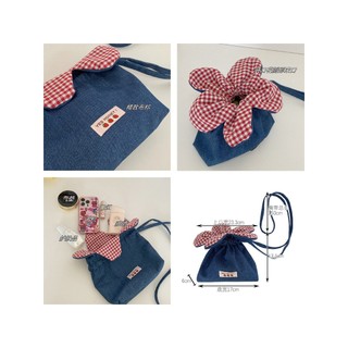 [TIEMNHA.BOSUA] [TẶNG GHIM CÀI HOA] TÚI HOA DÂY RÚT ĐEO CHÉO MÙA HÈ SUMMER VẢI SATIN/ DENIM DỄ THƯƠNG ĐEO TÚI