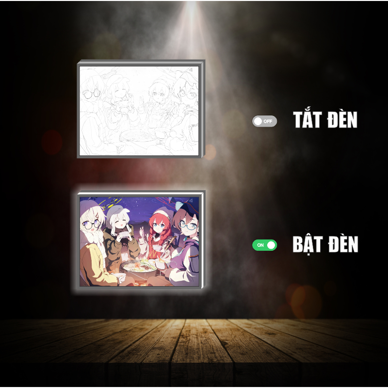 Tranh đèn led 3D đổi màu Blue Archive - Tranh đèn led 3D  trang trí bàn làm việc, đèn ngủ