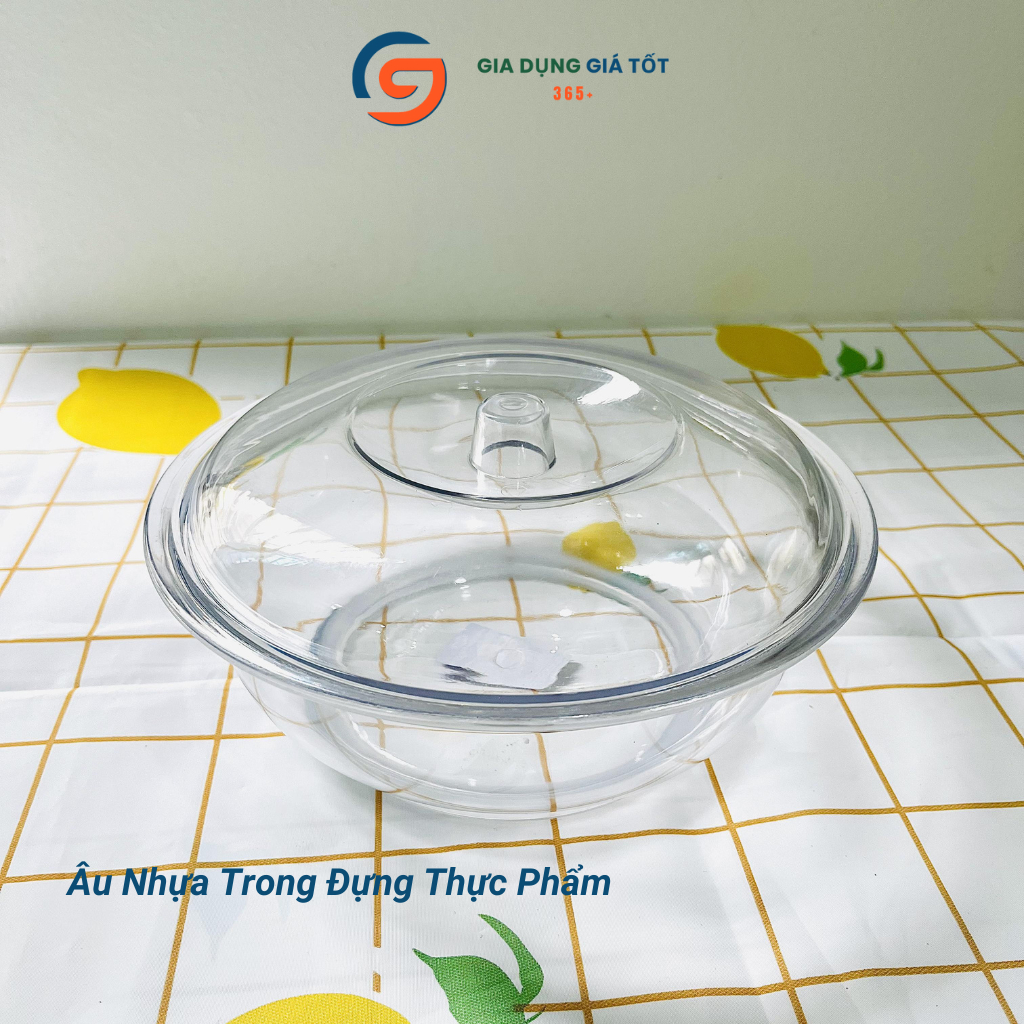 Bát tô nhựa có nắp đậy trong suốt đựng canh, cơm, thực phẩm, dày đẹp bền chắc