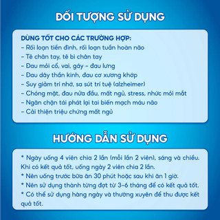 Viên Uống Vindermen Plus hỗ trợ Tăng Lưu Thông Máu, Giảm Tê Bì Chân Tay, Vai Gáy(30v/ Hộp)