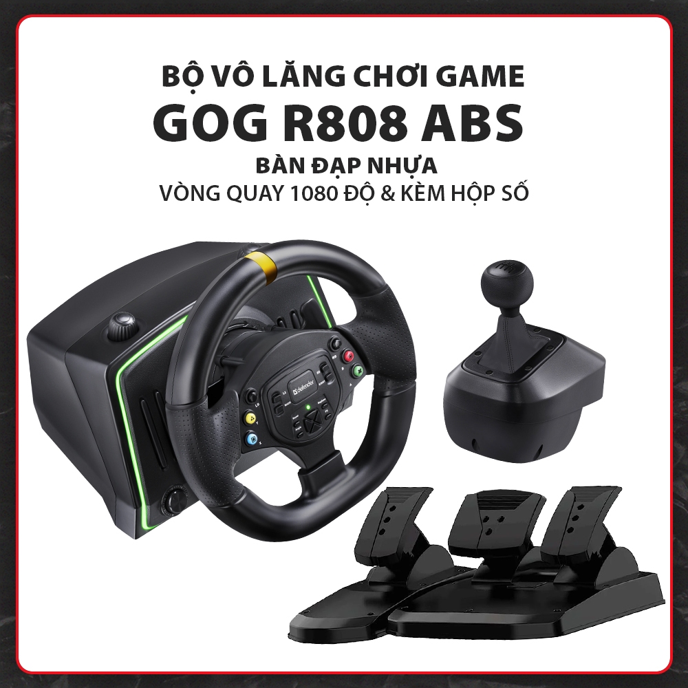 Vô Lăng Chơi Game GOG R808 Nhựa ABS - Vòng Quay 1080 Độ & Kèm Hộp Số ...