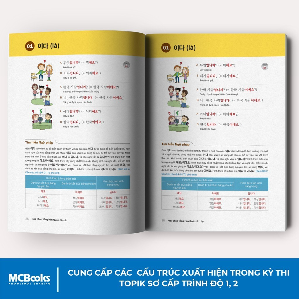 Sách - Combo Tiếng Hàn Tổng Hợp Dành Cho Người Việt Nam - Sơ Cấp 2 - Đen Trắng + Ngữ Pháp Tiếng Hàn Thông Dụng  Sơ Cấp