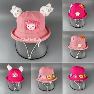 NÓN CHỐNG DỊCH/ CHỐNG BỤI GẤU DÂU CHO BÉ TRAI BÉ GÁI 1-3 TUỔI KÉM MÀN CHE BẢO HỘ AN TOÀN CHO BÉ