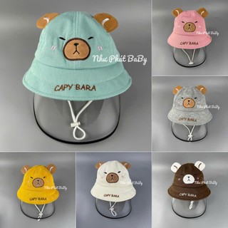 [ 6 THÁNG - 18 THÁNG TUỔI ] NÓN CHẮN GIÓ CẢN BỤI CAPYBARA CHO TRẺ EM - MŨ CHẮN GIỌT BẮN CHO BÉ TRAI BÉ GÁI