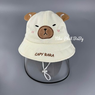 [ 6 THÁNG - 18 THÁNG TUỔI ] NÓN CHẮN GIÓ CẢN BỤI CAPYBARA CHO TRẺ EM - MŨ CHẮN GIỌT BẮN CHO BÉ TRAI BÉ GÁI