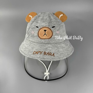 [ 6 THÁNG - 18 THÁNG TUỔI ] NÓN CHẮN GIÓ CẢN BỤI CAPYBARA CHO TRẺ EM - MŨ CHẮN GIỌT BẮN CHO BÉ TRAI BÉ GÁI