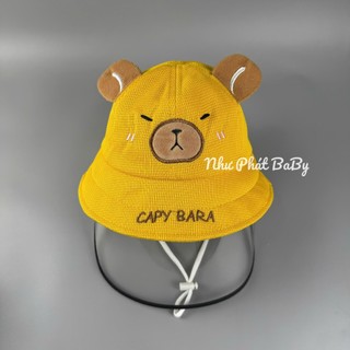 [ 6 THÁNG - 18 THÁNG TUỔI ] NÓN CHẮN GIÓ CẢN BỤI CAPYBARA CHO TRẺ EM - MŨ CHẮN GIỌT BẮN CHO BÉ TRAI BÉ GÁI