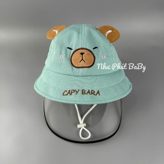 [ 6 THÁNG - 18 THÁNG TUỔI ] NÓN CHẮN GIÓ CẢN BỤI CAPYBARA CHO TRẺ EM - MŨ CHẮN GIỌT BẮN CHO BÉ TRAI BÉ GÁI