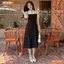 Đầm thiết kế BEMINE cổ đức tay phồng đính nơ dáng chữ A phù hợp đi làm, đi chơi-MT10104