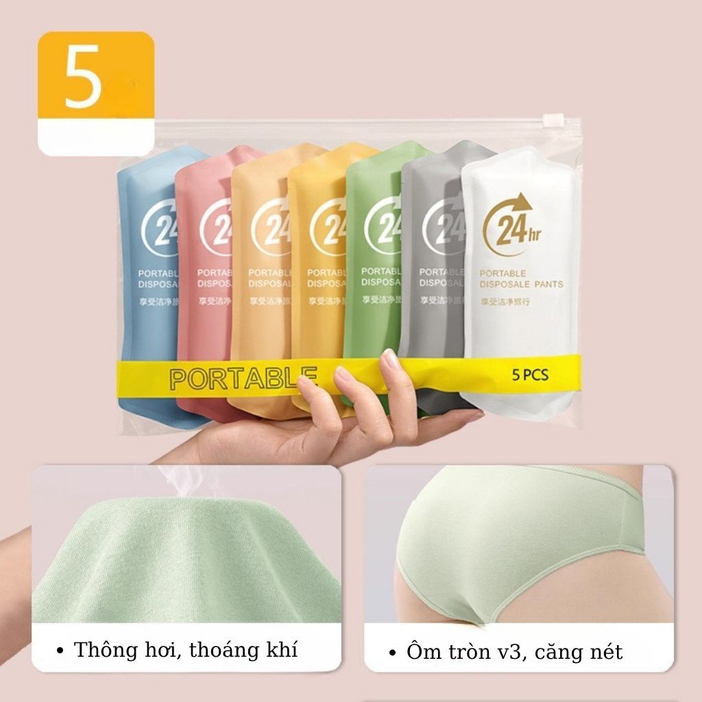 COMBO 15 Quần lót nữ cotton dùng 1 lần triệt khuẩn tiện lợi cho du lịch phụ nữ mang thai LANIXA