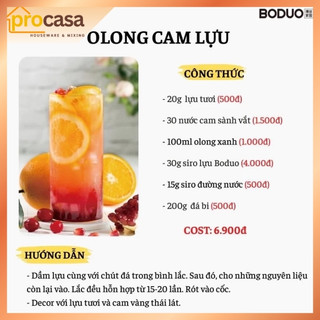 Siro vị lựu Boduo 1 lít (1kg) - Nguyên liệu pha chế chính hãng
