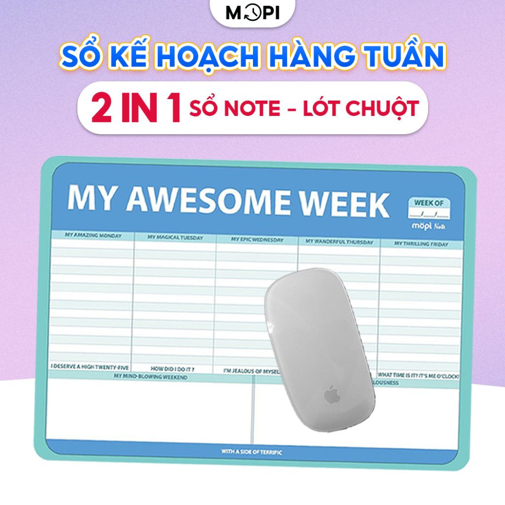 Sổ tay mini lập kế hoạch hàng tuần, Mopi Note Pad to do list kết hợp ...