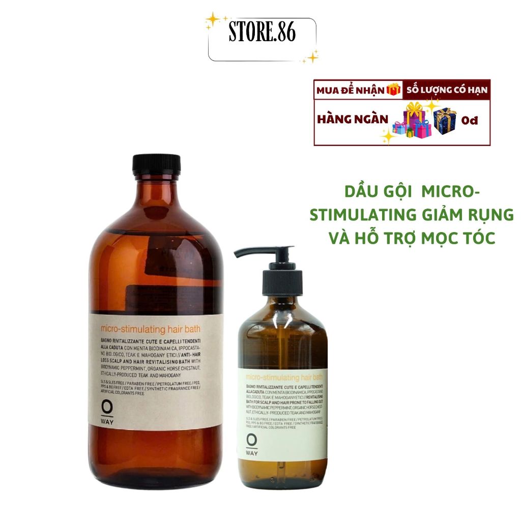 Dầu Gội OWAY Micro-Stimulating Hair Bath 240ml - 950ml | Làm Sạch Da Đầu, Chăm Sóc Tóc Thưa Yếu & Dễ Gãy Rụng