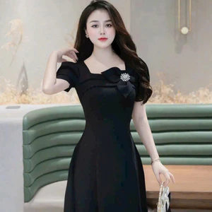 Đầm Nữ THỜI TRANG Mới KÈM HOA 3 CÁNH Có Đá Rời CỰC ĐẸP