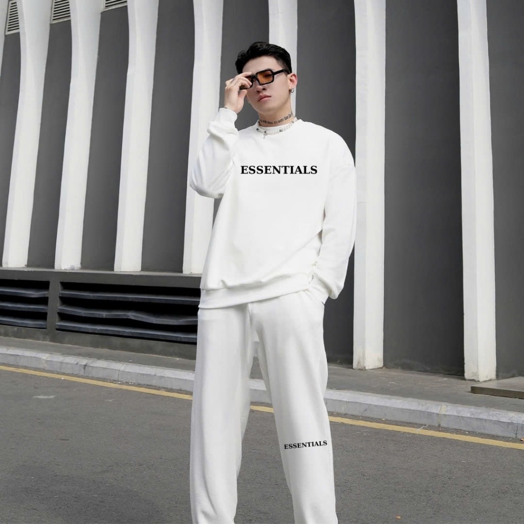 Đồ bộ ESSON chất nỉ bigsize L,XL dành cho nam nữ từ 40-70kg Set Gồm Áo Sweater Kèm Quần Jogger SSL