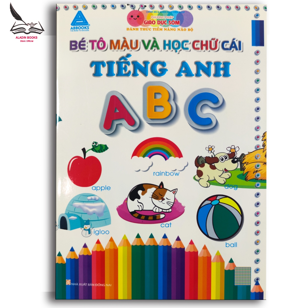 Sách- Bé Tô Màu Và Học Chữ Cái Tiếng Anh- Phương Pháp Giáo Dục Sớm- Kèm Quà Tặng Bảng Tóm Tắt Toán