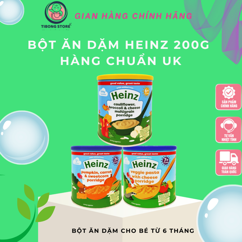Bột Ăn Dặm Heinz 200G - Ăn Dặm Vị Mặn Cho Bé Từ 6 Tháng Tuổi Hàng Xuất Xứ UK TiBongStore