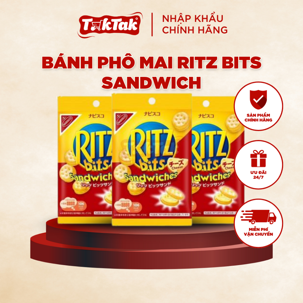 [ 1 GÓI LẺ - DATE 03/2026 ] BÁNH QUY RITZ CRACKERS KẸP KEM PHÔ MAI ...
