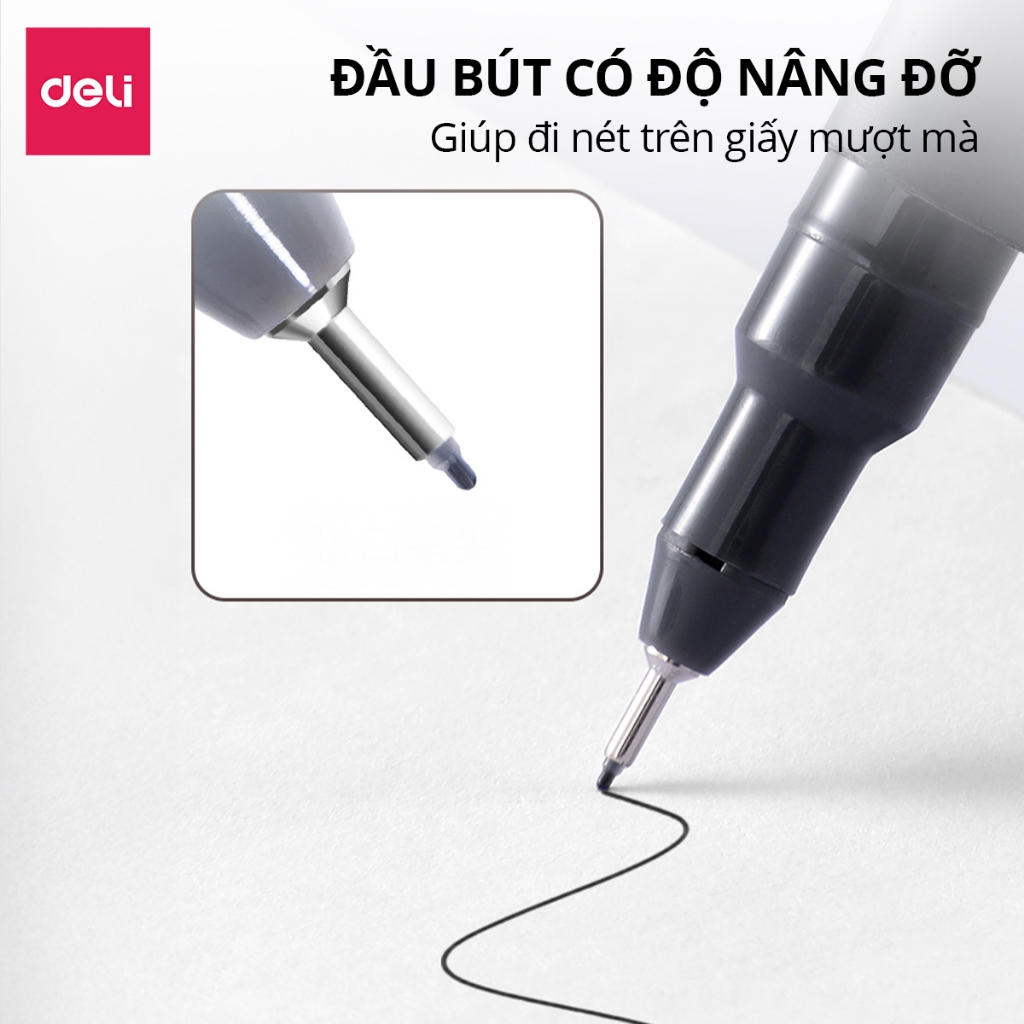 Bút Line Đi Nét Bút Vẽ Kỹ Thuật Nhiều Ngòi Deli Kháng Nước Chuyên Nghiệp Vẽ Mỹ Thuật Vẽ Caligraphy Phác Thảo