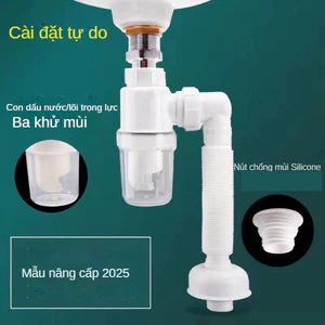 Ống xả lavabo mềm chữ P/S – chống mùi, thoát nước nhanh, dùng cho mọi loại bồn rửa,ống xả chậu rửa chén