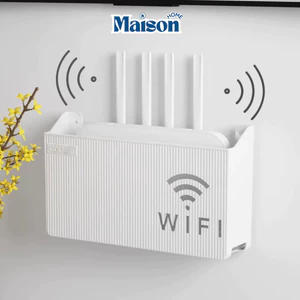 Kệ đựng wifi treo tường MAISON, Giá để wifi đặt modem đầu kỹ thuật số ổ cắm điện nhựa ABS cao cấp